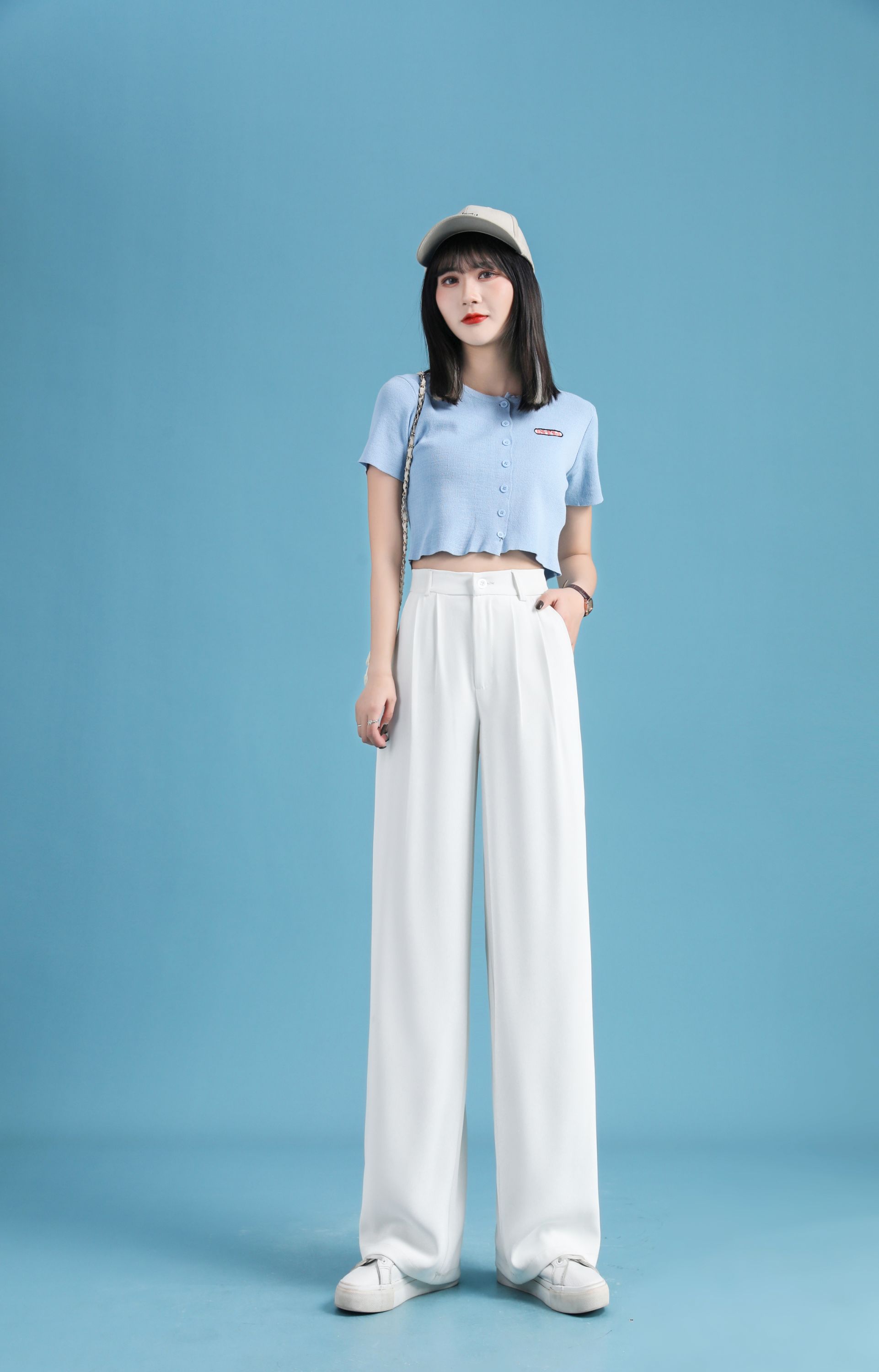 1359【大漫甄选】双折西装阔腿裤显瘦垂感