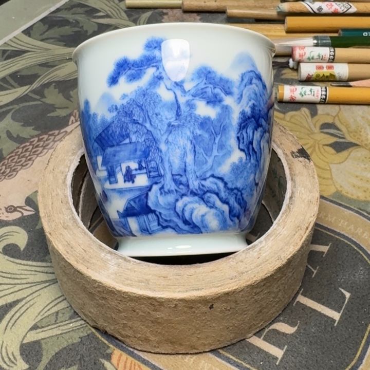 小雨山堂青花瓷杯