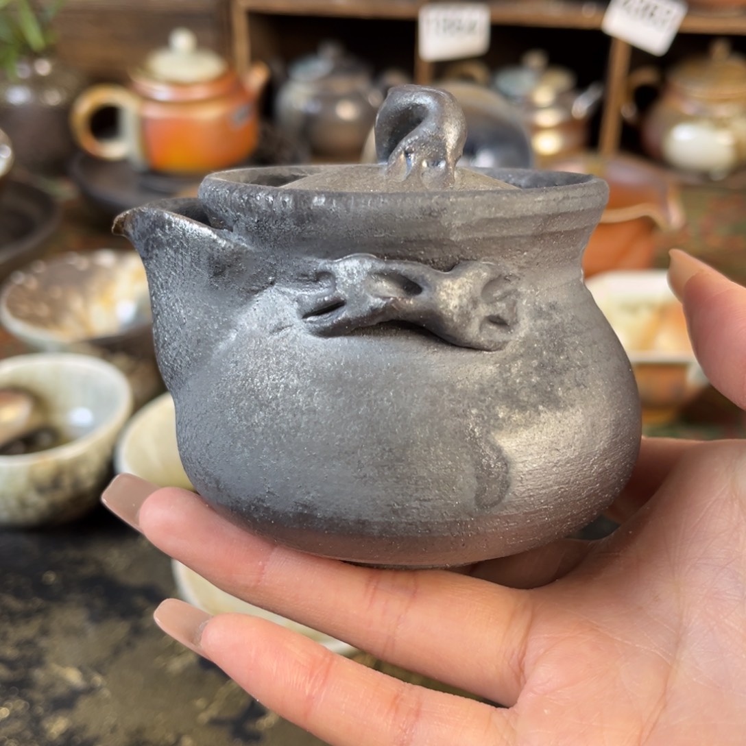 杯柴烧茶器铁胎宝瓶微瑕