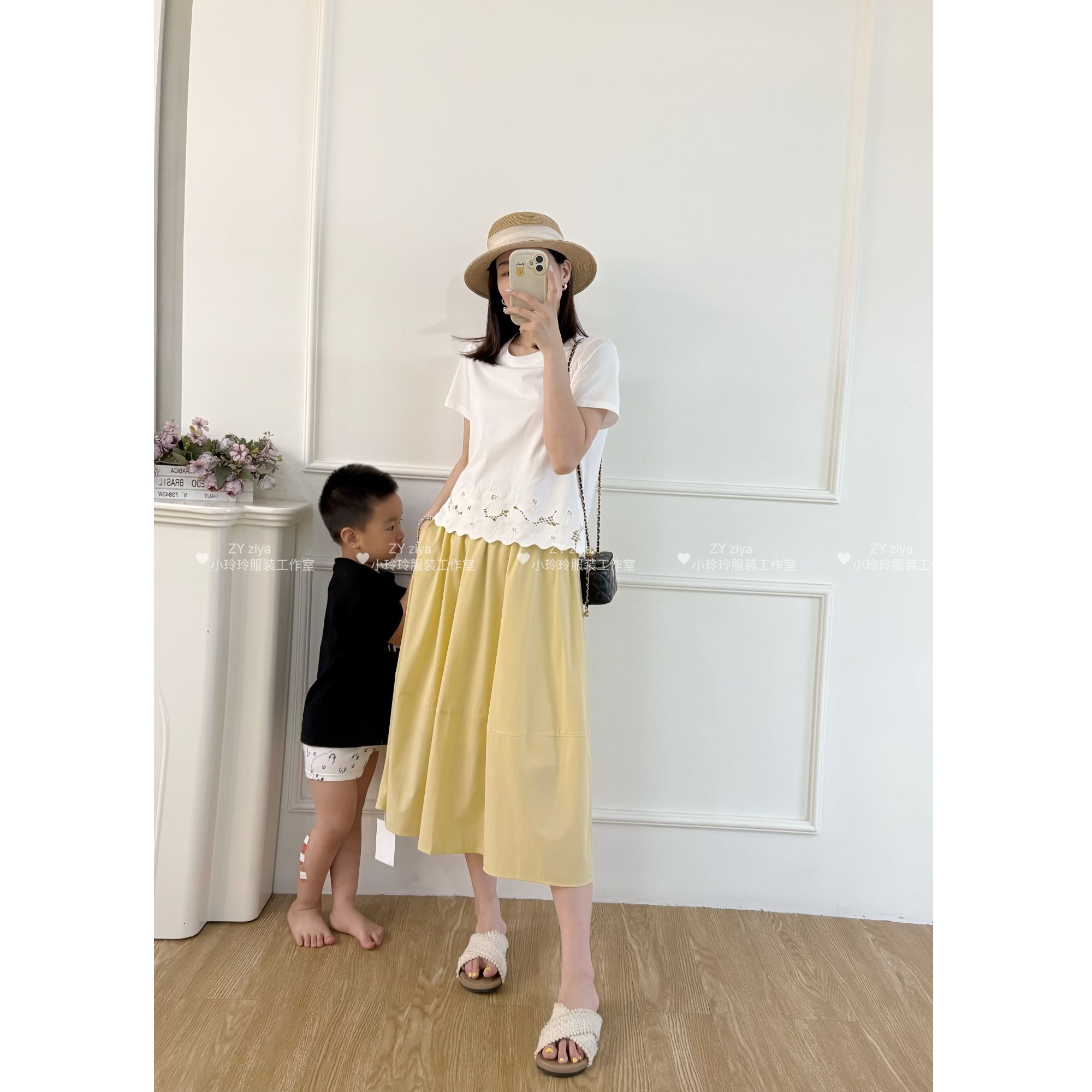 高级简约风纯色半身裙 88006