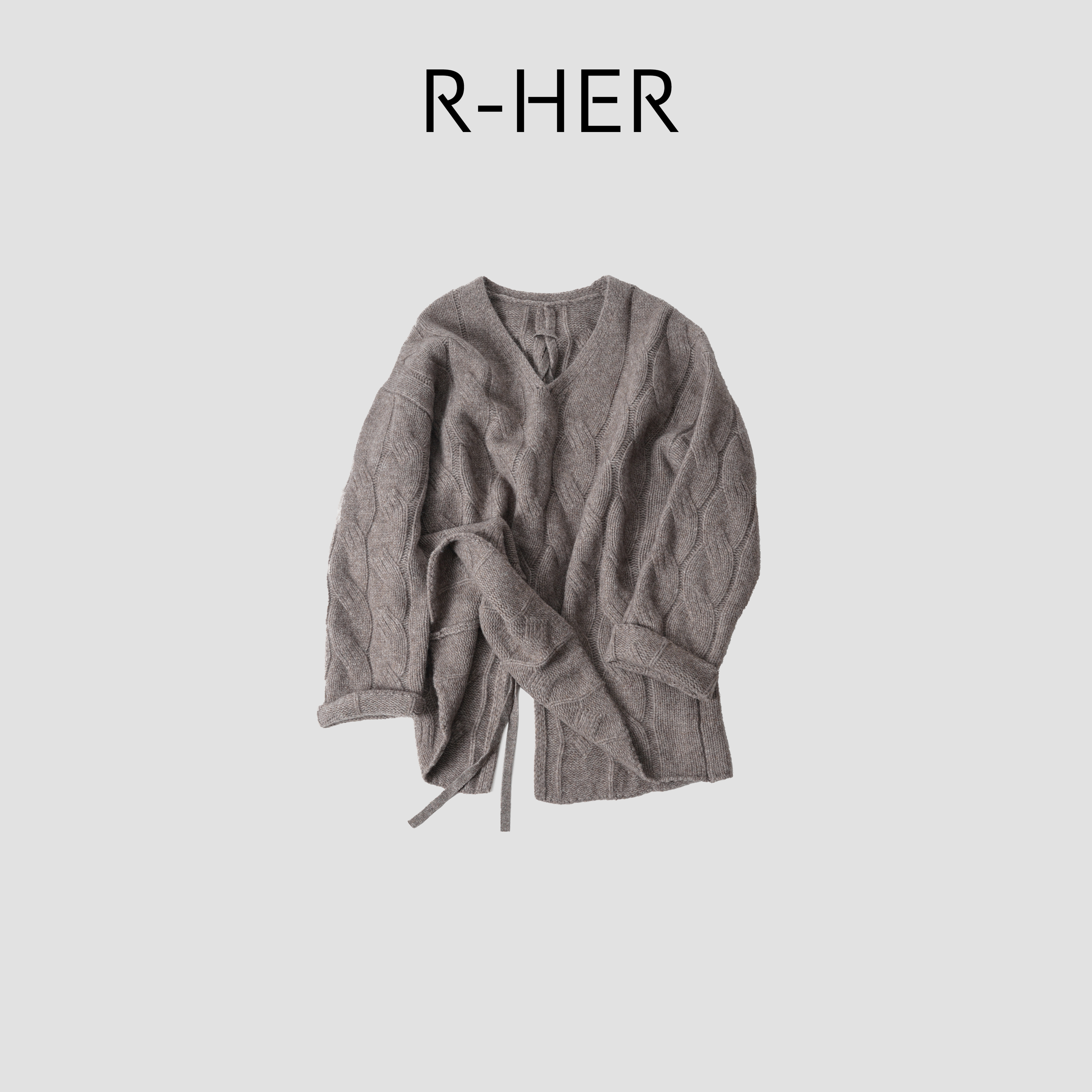 R-HER“序章”绵羊毛牦牛绒重磅编织毛衣小众设计感毛衣RW5NCP715