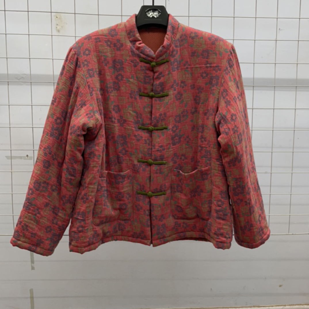 中式复古文艺立领碎花棉花夹棉女棉袄秋冬保暖外套