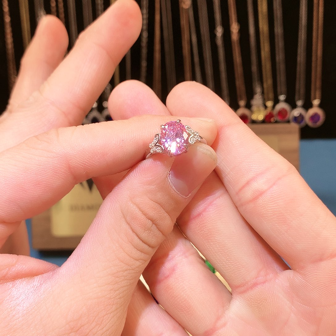 蓝宝石戒指银S925镶嵌