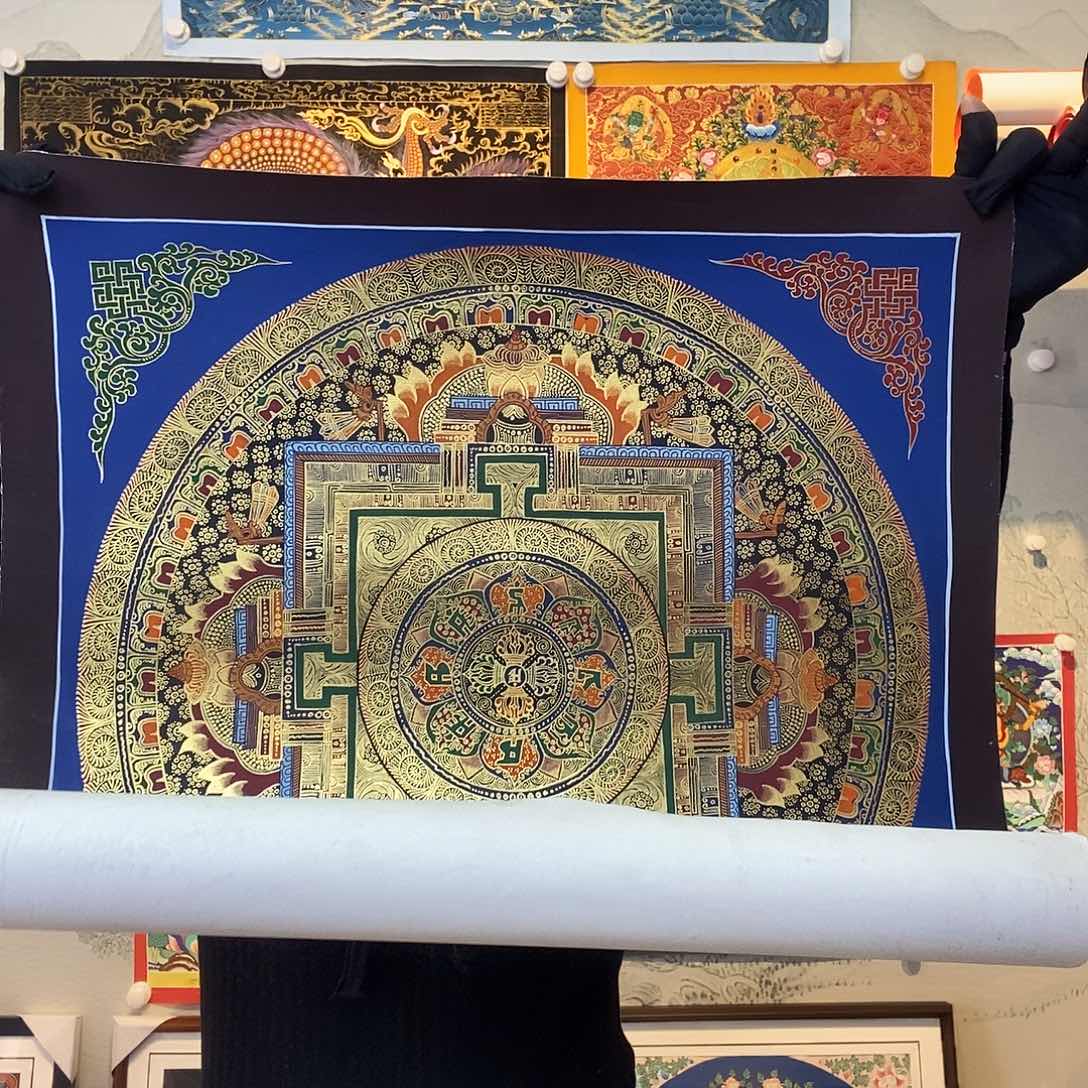 卷轴画纯手绘坛城唐卡50厘米左右