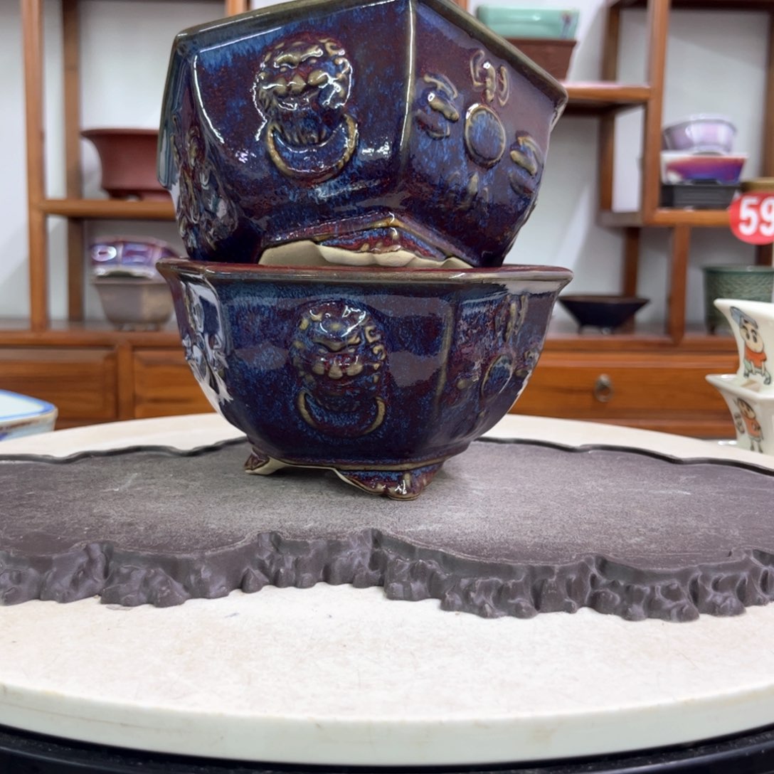 紫砂花盆瑕疵8.5-15。。。。