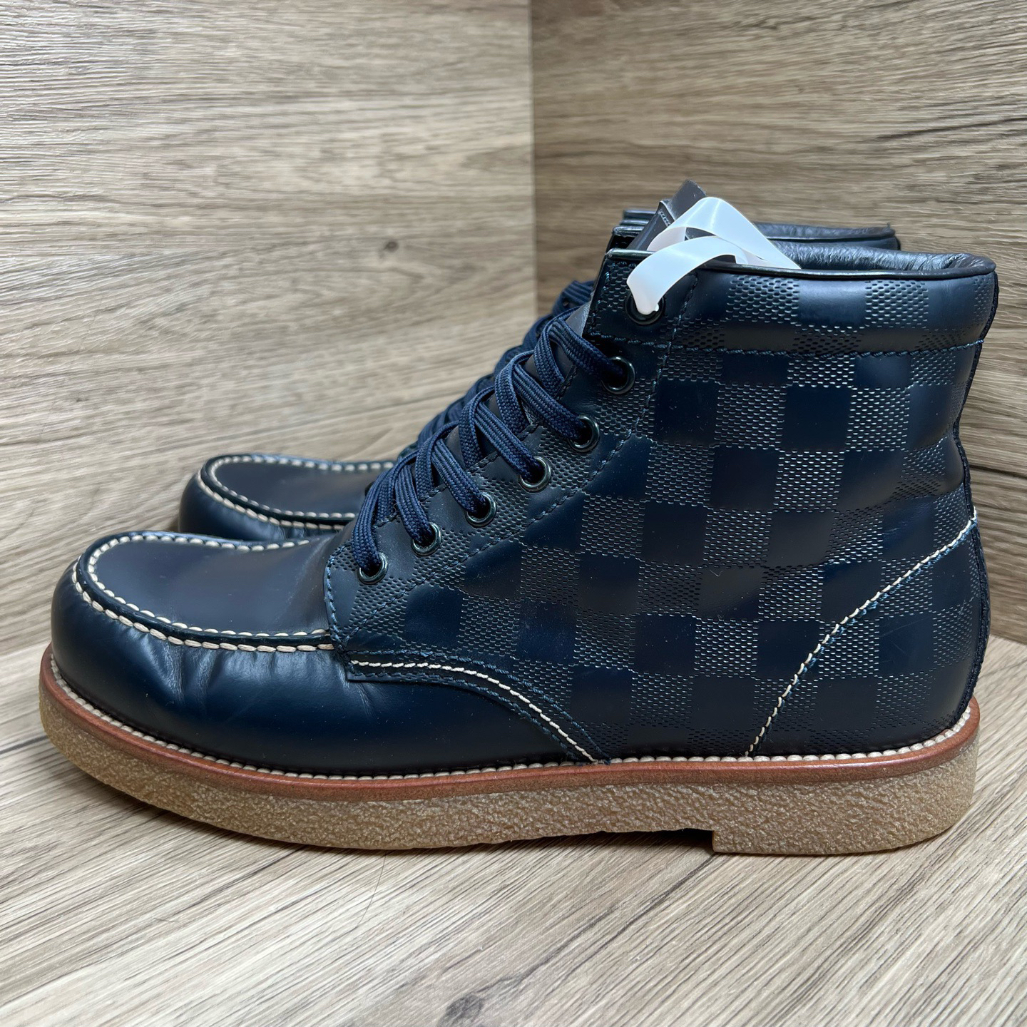 95新 LouisVuitton/路易威登 蓝棋盘格短靴 41码