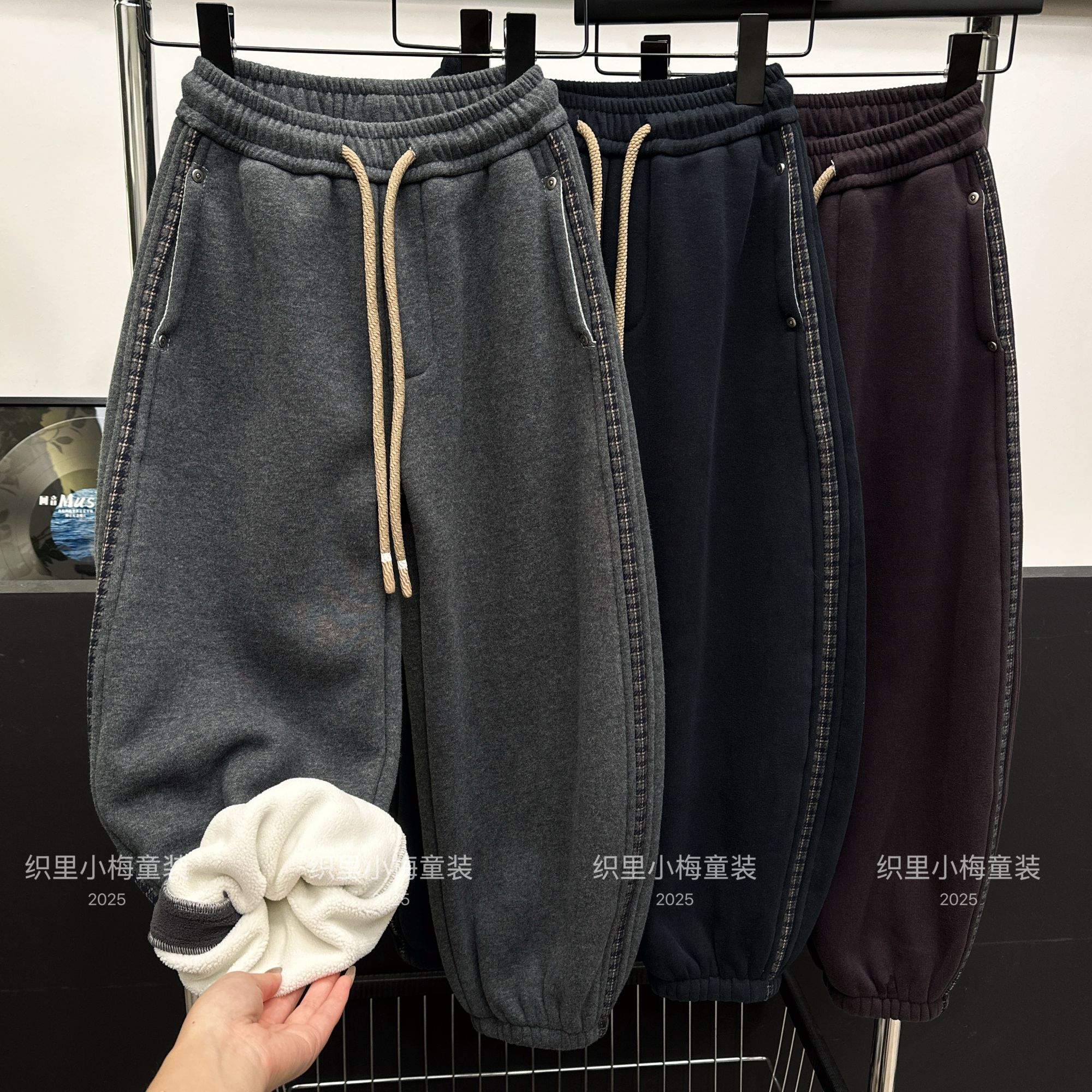 【保暖百搭】男女童加绒加厚裤子冬装儿童2025新款中大童运动休闲裤