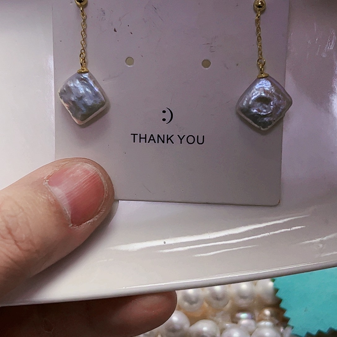 淡水珍珠耳饰银S925镶嵌