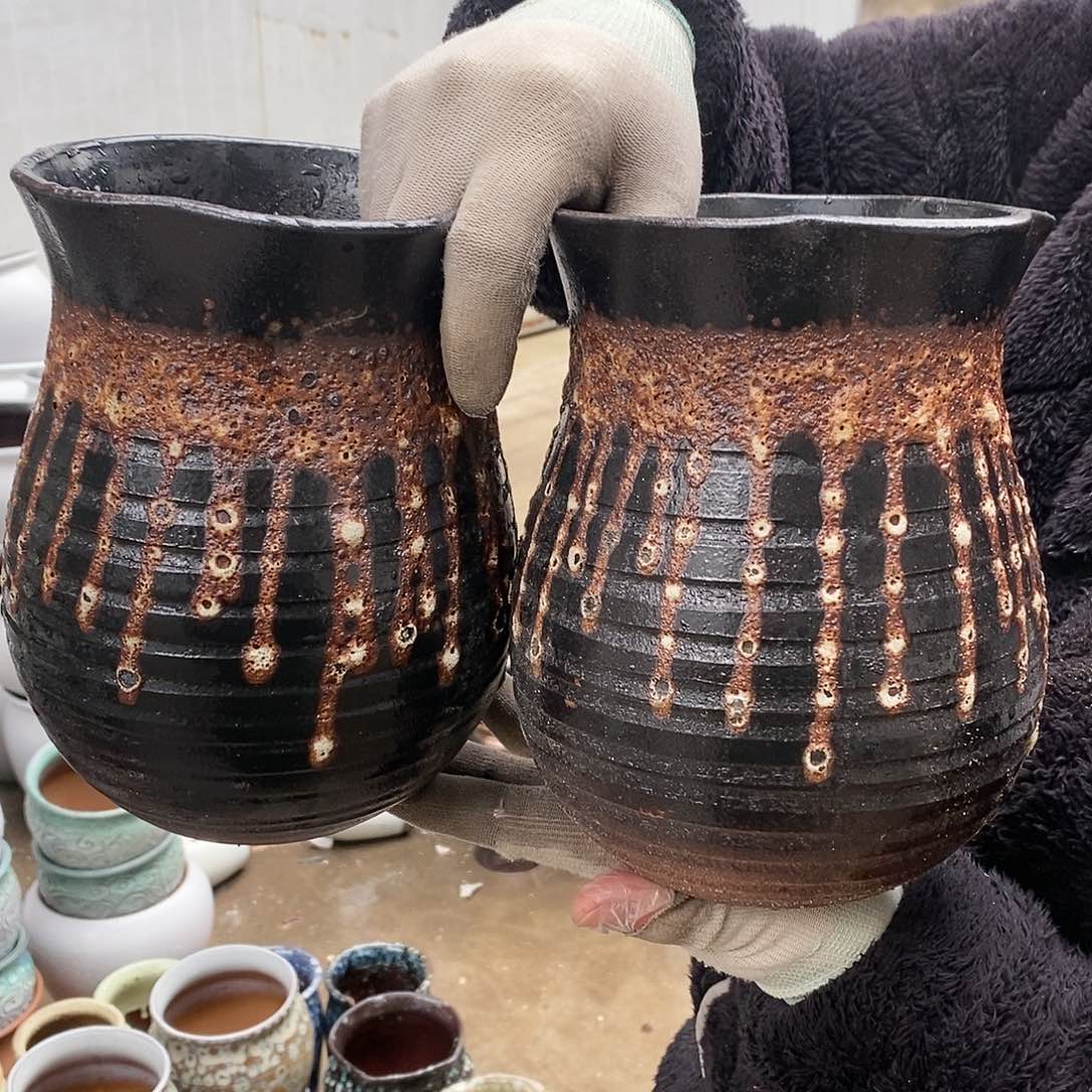 紫砂花盆瑕疵口15高20