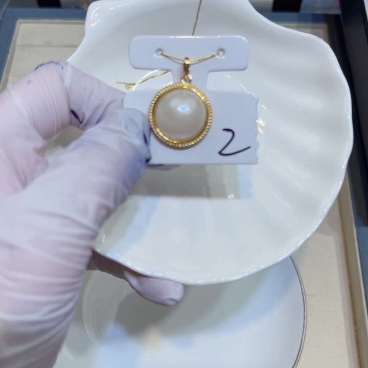 拼合珍珠（马贝珠）耳饰银S925镶嵌