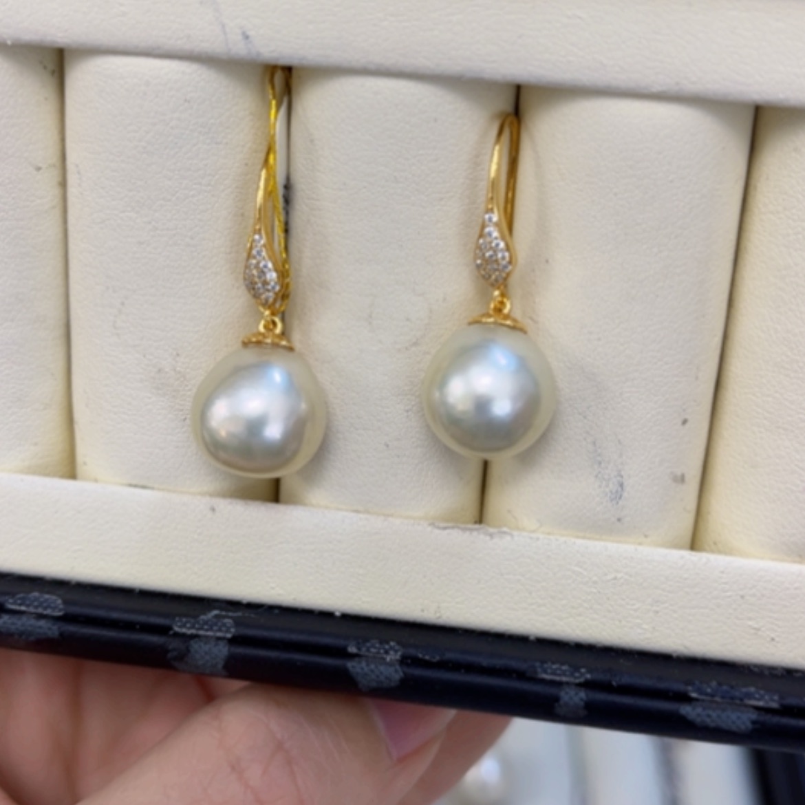 【闪购商品】海水珍珠耳饰未镶嵌12-13mm澳白