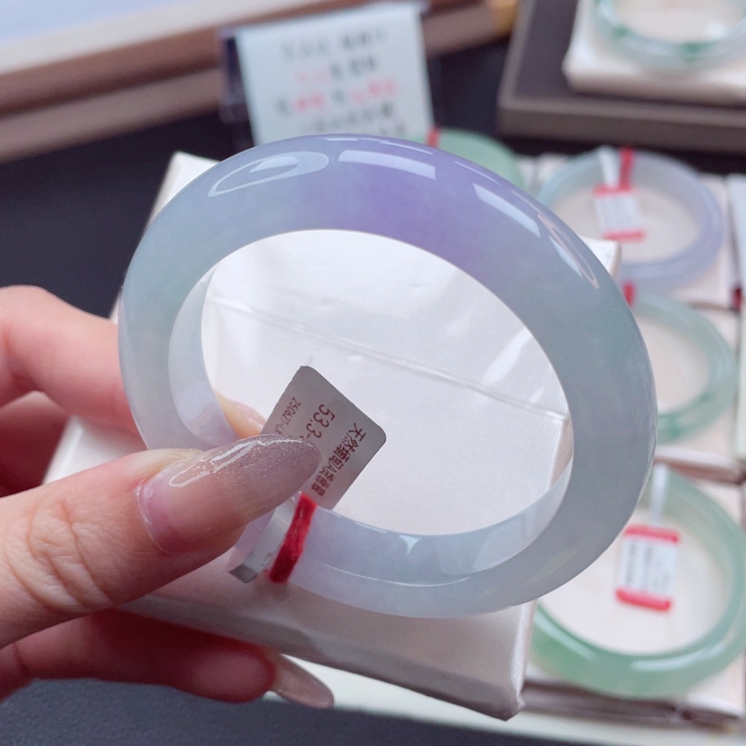 翡翠手镯未镶嵌53.5糯冰紫罗兰永恒花园 浪漫至死不渝17号