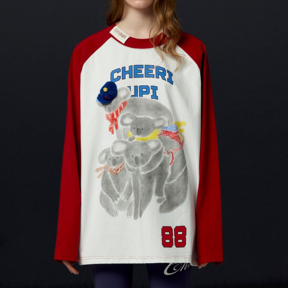 考拉叠叠乐插肩长袖T恤