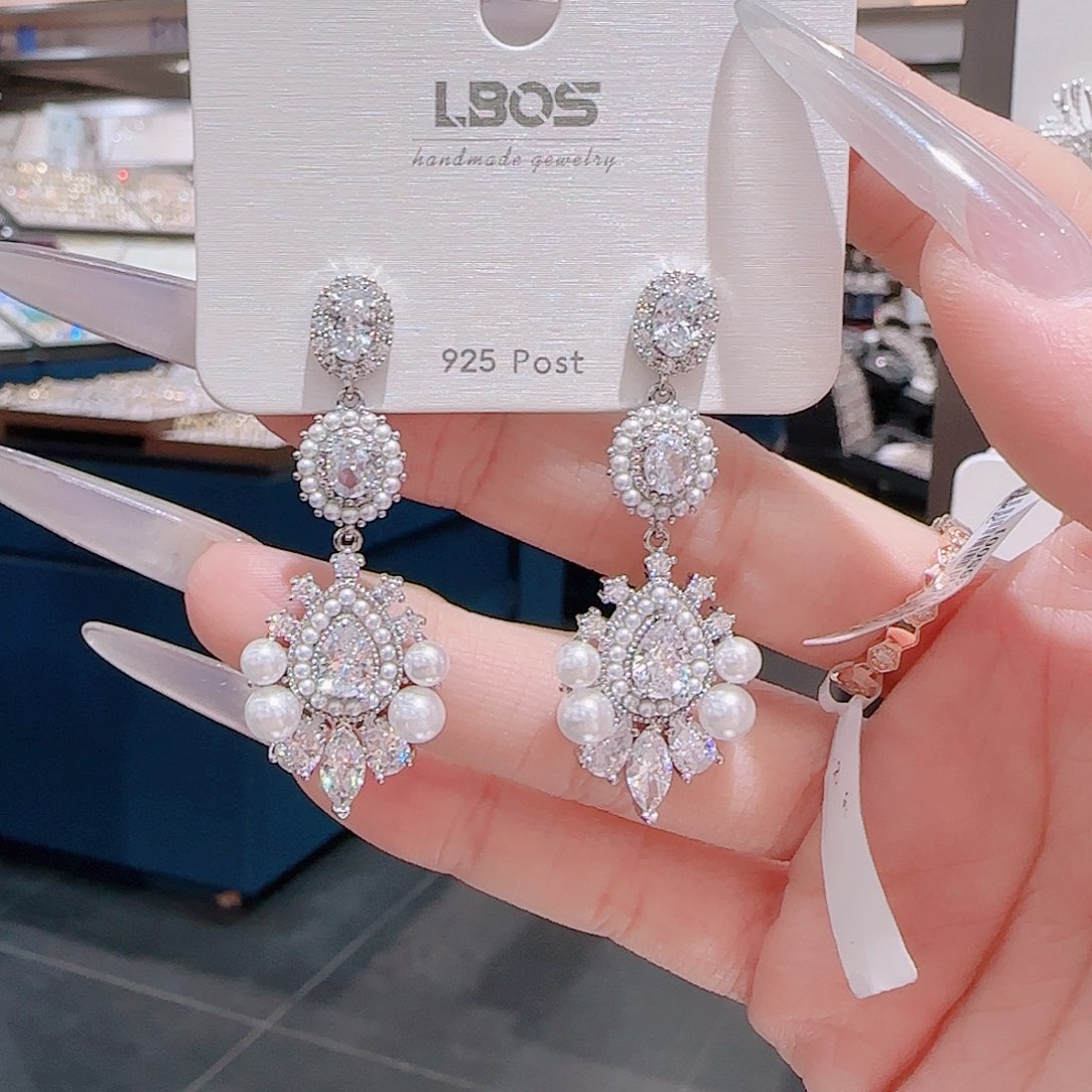 锆石铜合金925银耳环