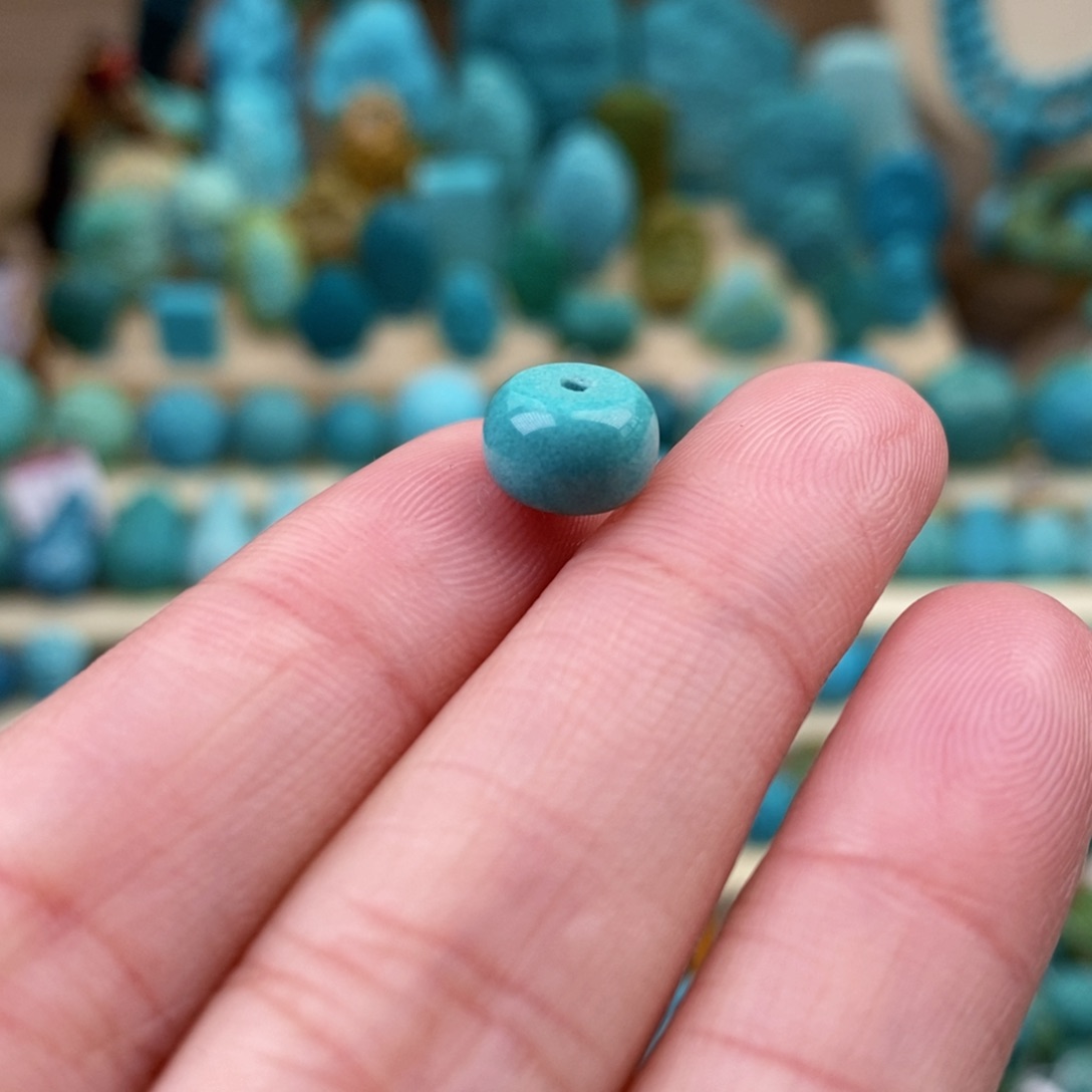 绿松石珠宝奇石未镶嵌8.8mm