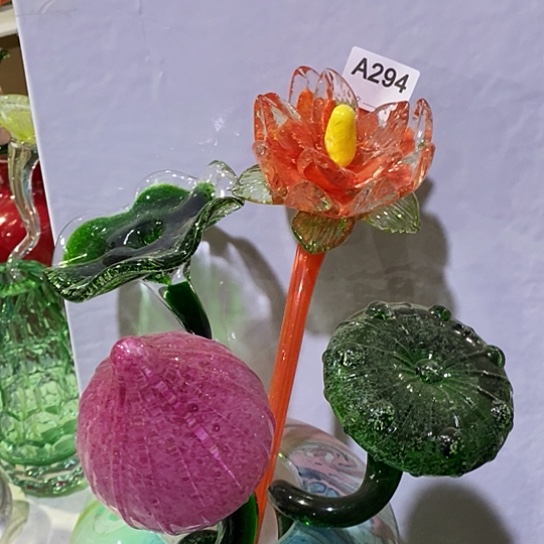 琉璃高度45厘米套四夜光琉璃荷花