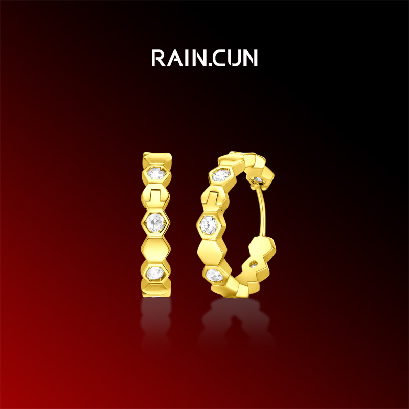 合金耳饰  【云云甄选】XG1184J-香槟金-气质时尚耳钉女