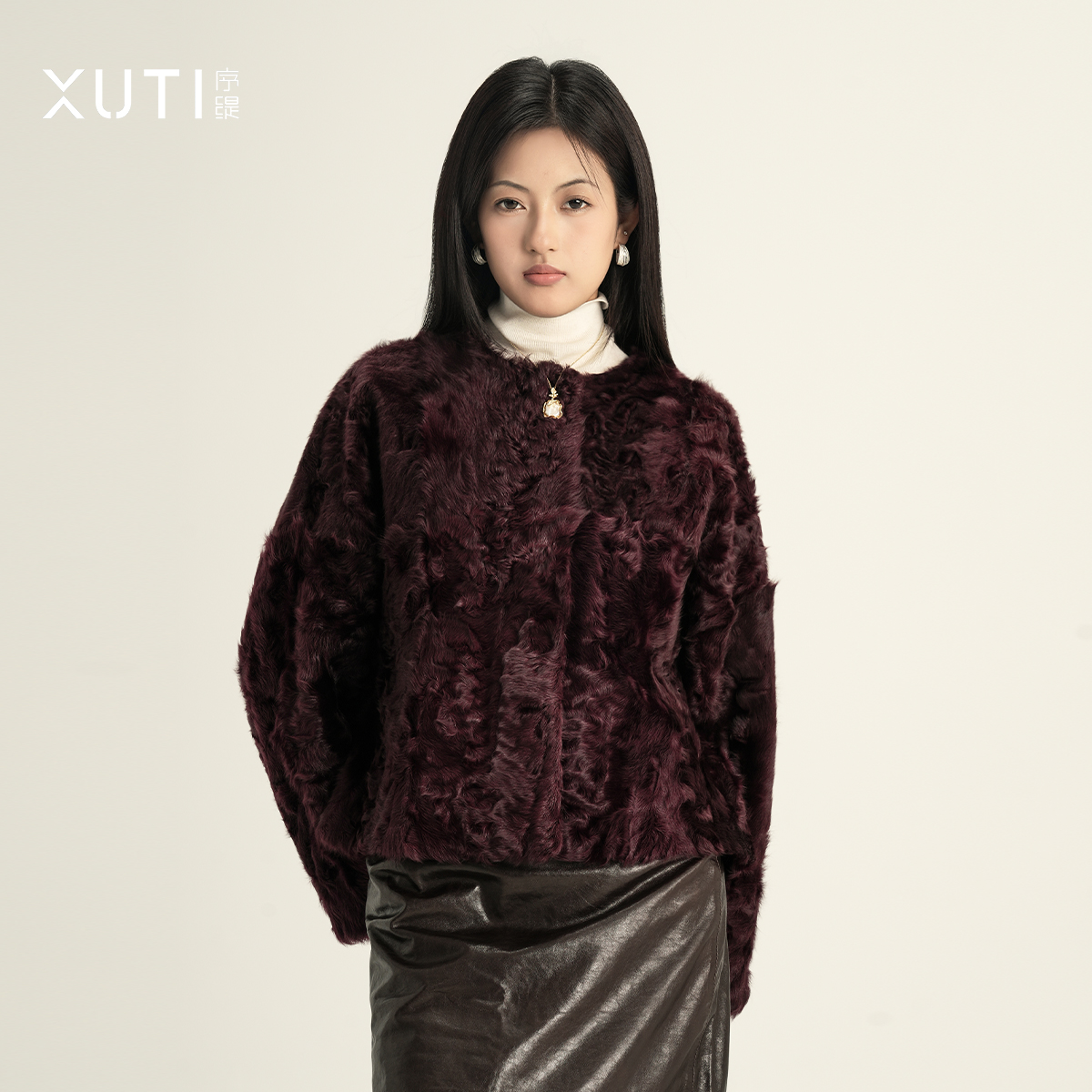 序缇『画报女郎』100%羊毛 小胡羊皮草外套女冬季H270-26085