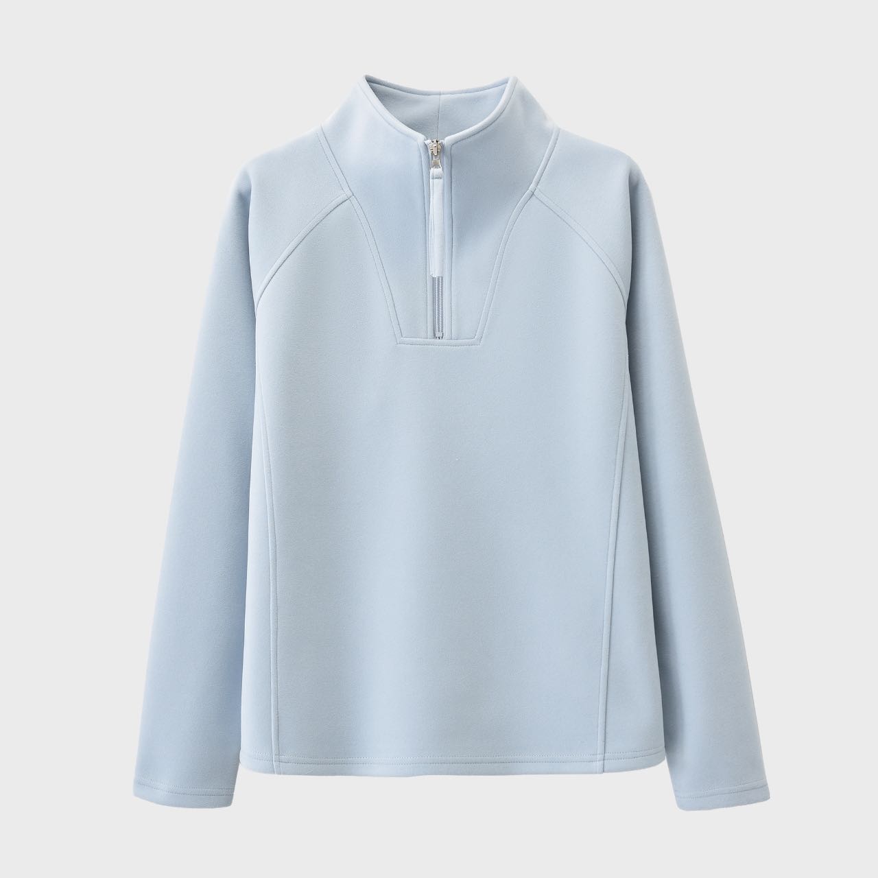 【一品甄选】2025早春慕斯绒纯色显瘦半拉链卫衣  