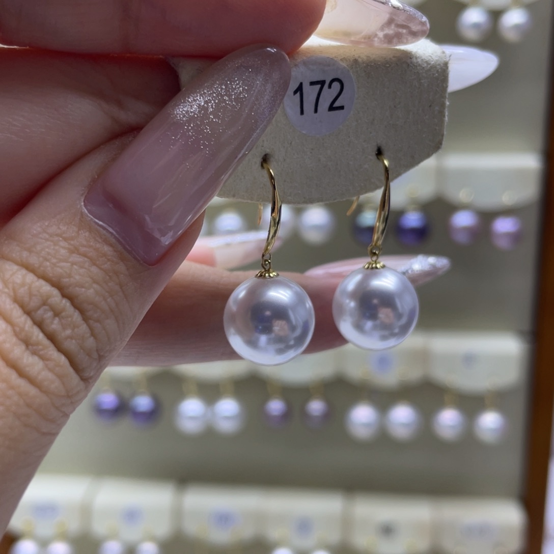 淡水珍珠耳饰18K金镶嵌