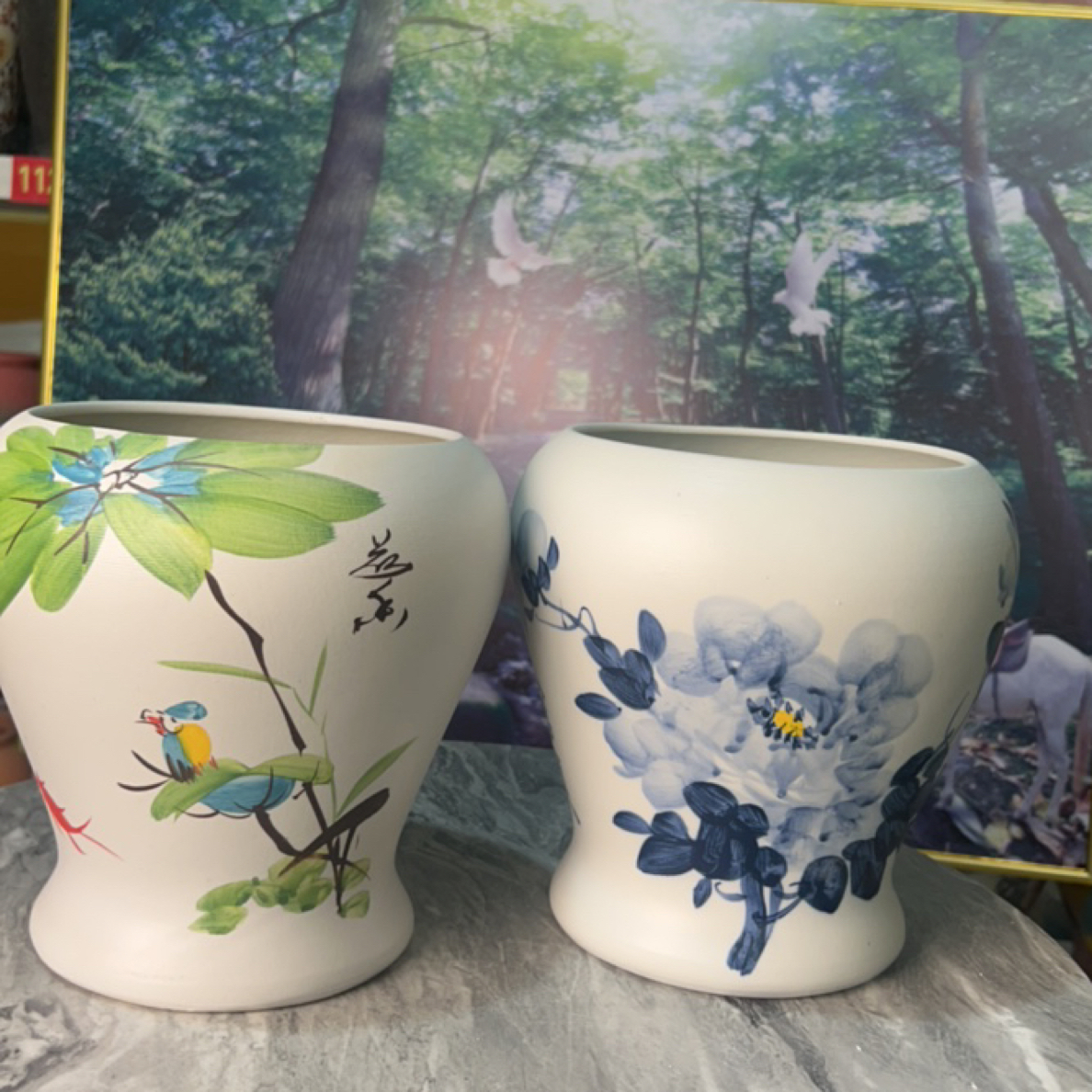 景德镇中式花盆适合多肉老桩三角梅绿植家用口24高24