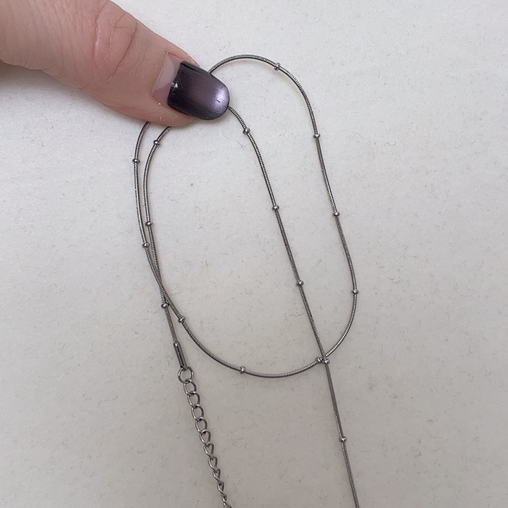 淡水珍珠项链钛钢钛钢链子蛇骨豆豆链405厘米