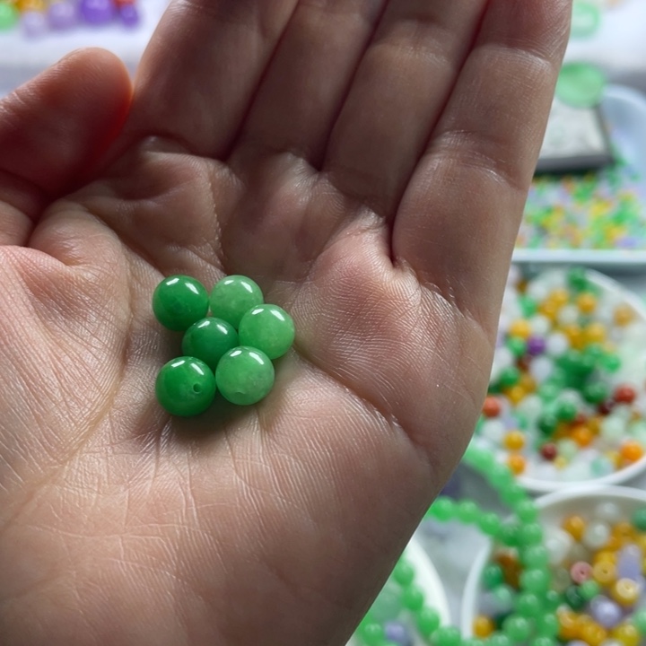 蜜***糖非金属卡8绿色珠珠6颗