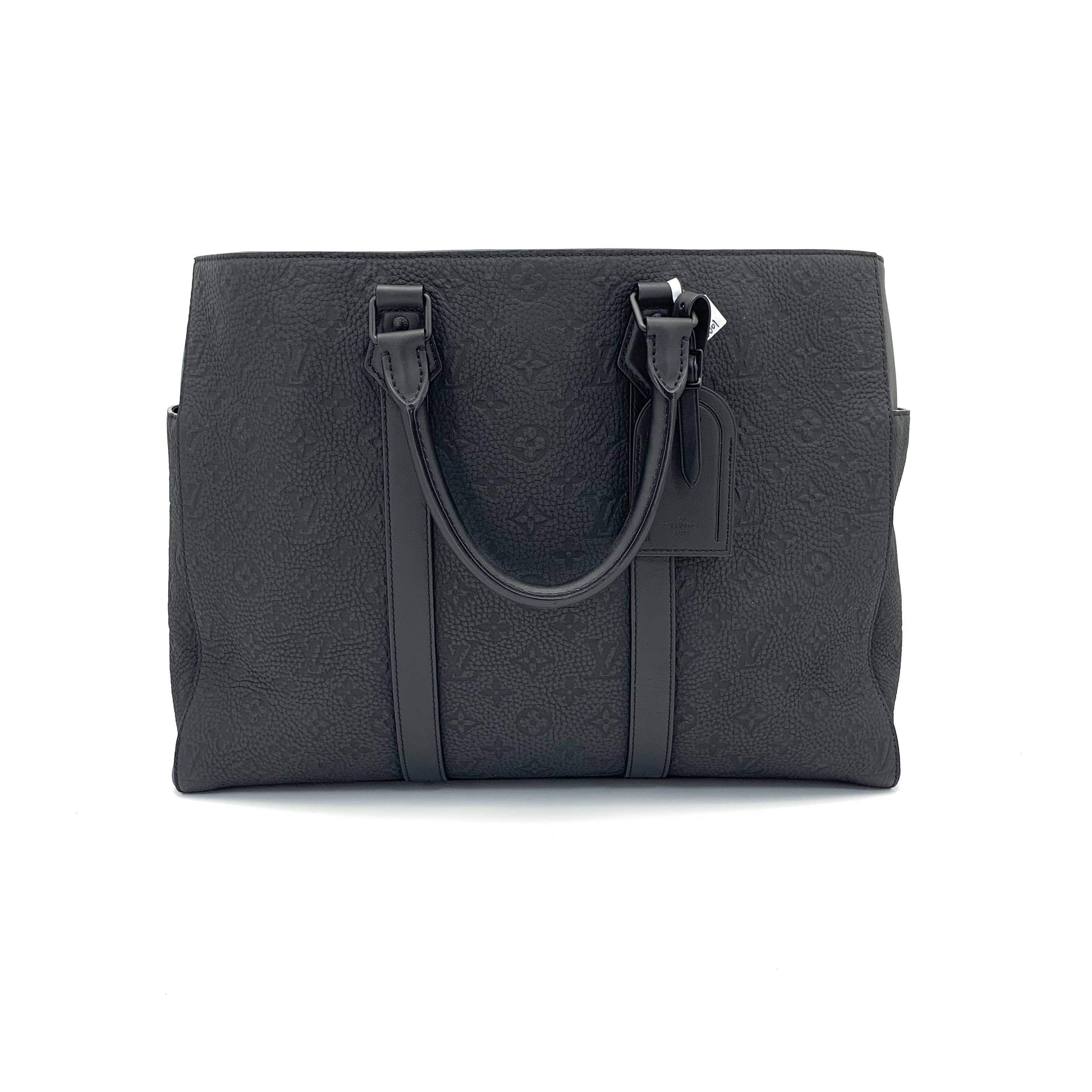 99新 LouisVuitton/路易威登 闲置24H黑色压花托特包 尺寸44/33