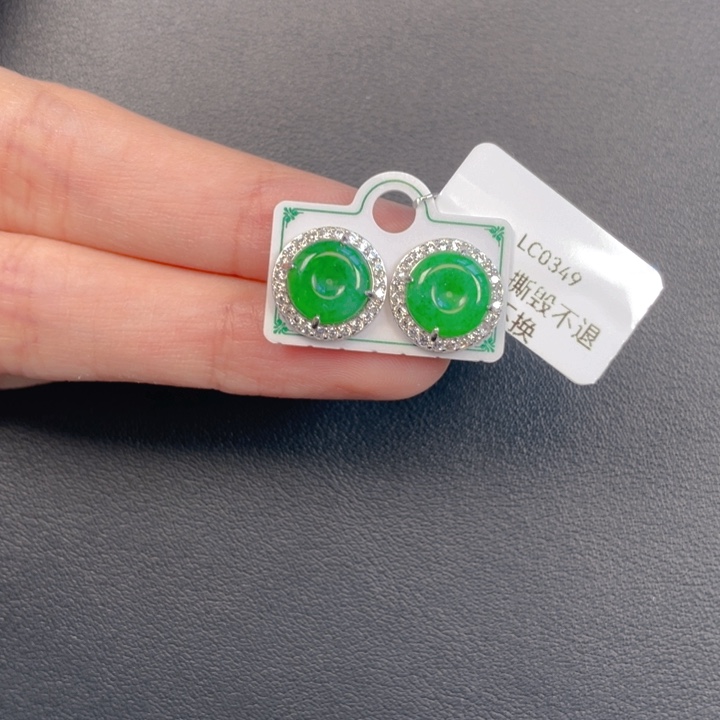 吊坠(不含链)银S925镶嵌翡翠