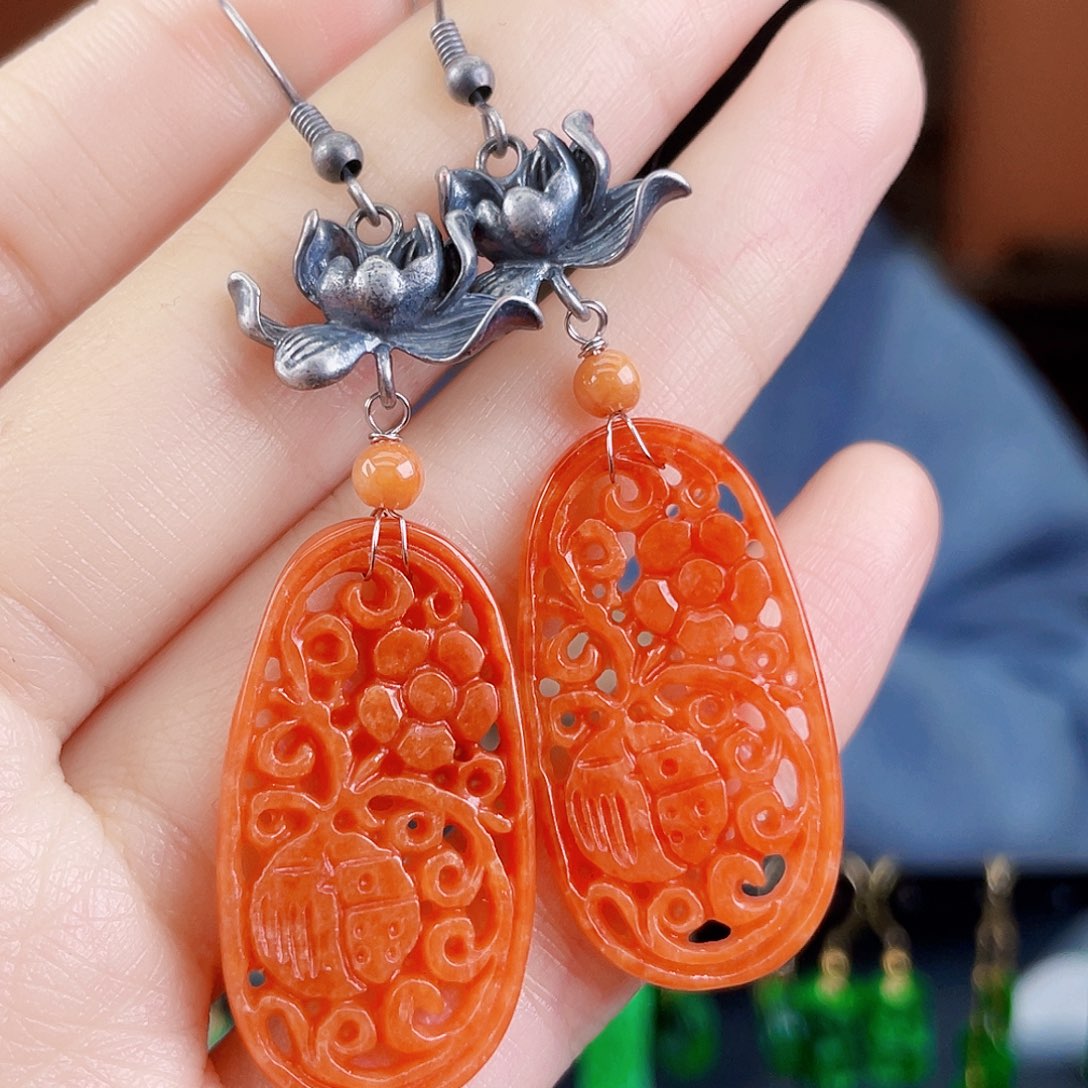 翡翠未镶嵌耳饰饰品