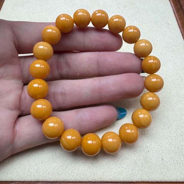 非金属珐琅手链 黄黄 1.0mi圆珠手串 D33