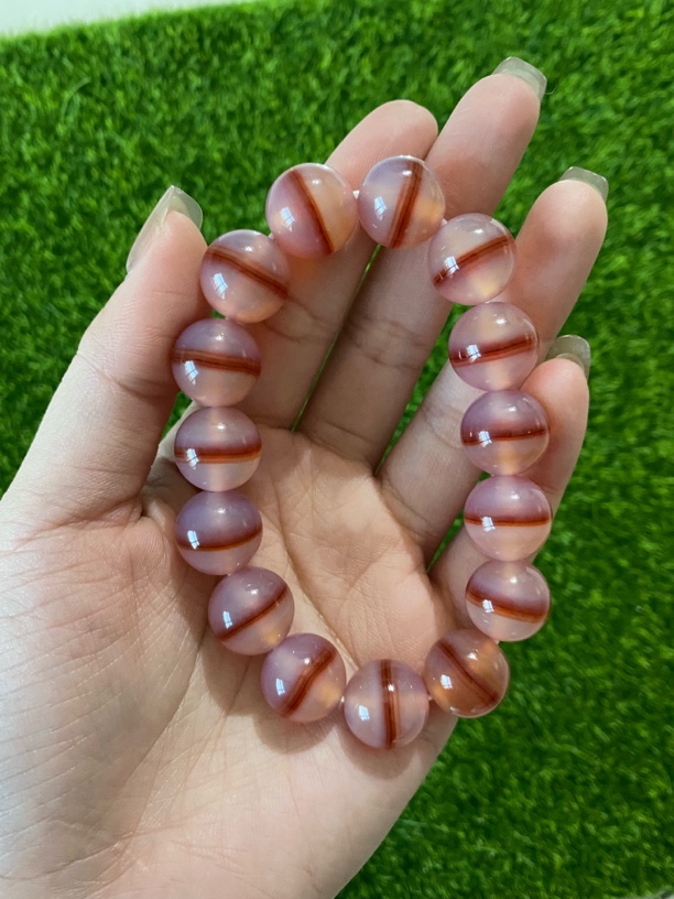红一线玛瑙手串 