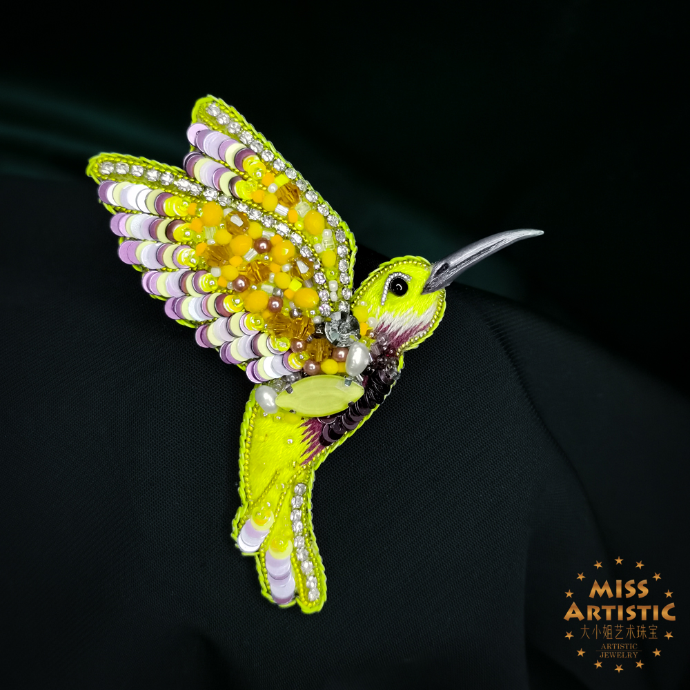 高定工坊法式珠绣Diba胸针[228-03]