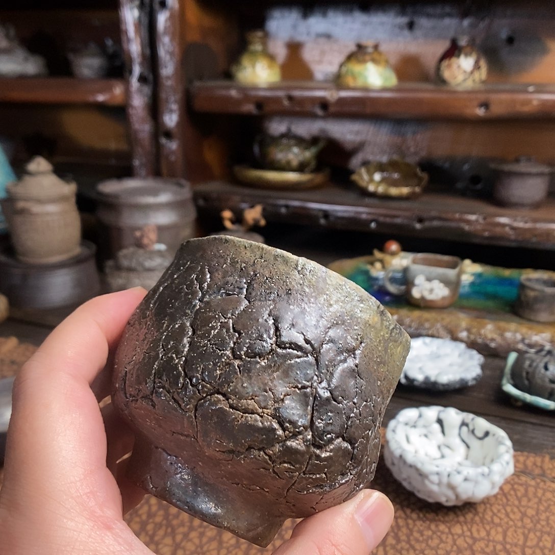 手工制作柴烧茶具