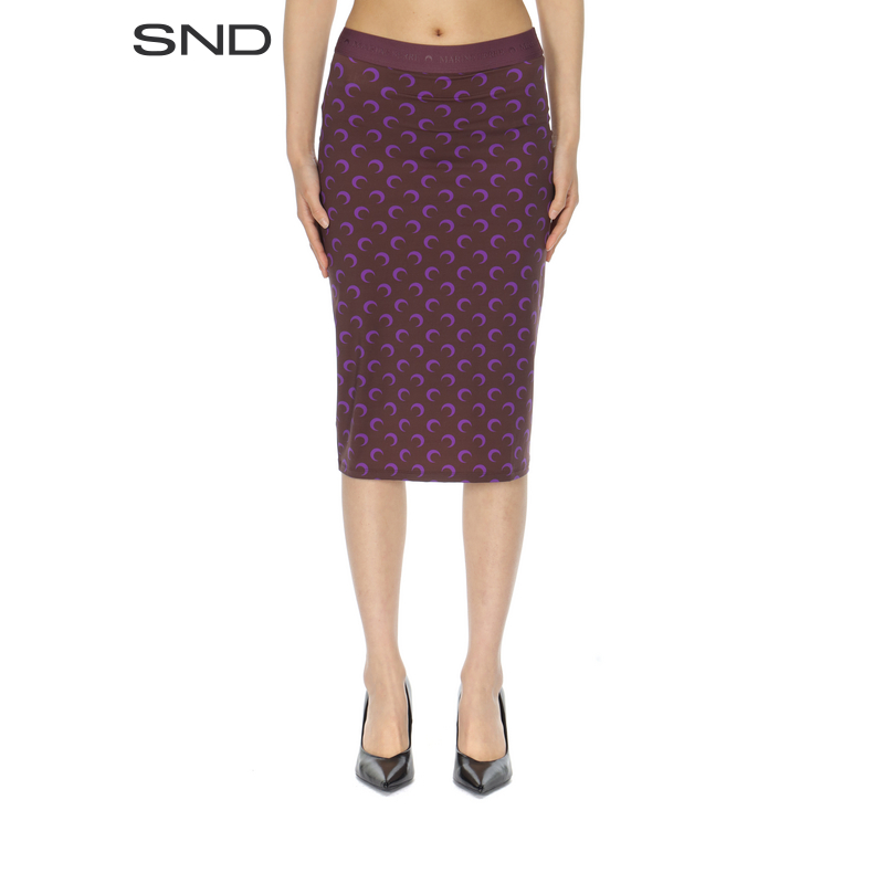 SND【MARINE SERRE 设计师品牌】SND AW25 月亮印花修身长半裙