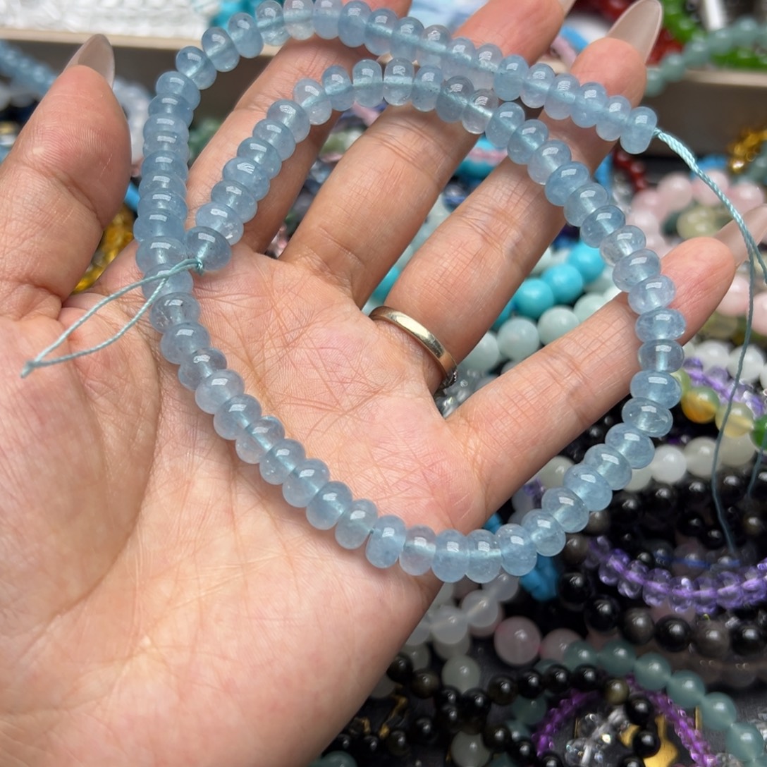 烟晶手链未镶嵌算盘散珠40元