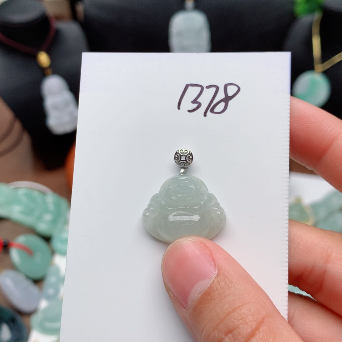 翡翠颈饰银S925镶嵌吊坠