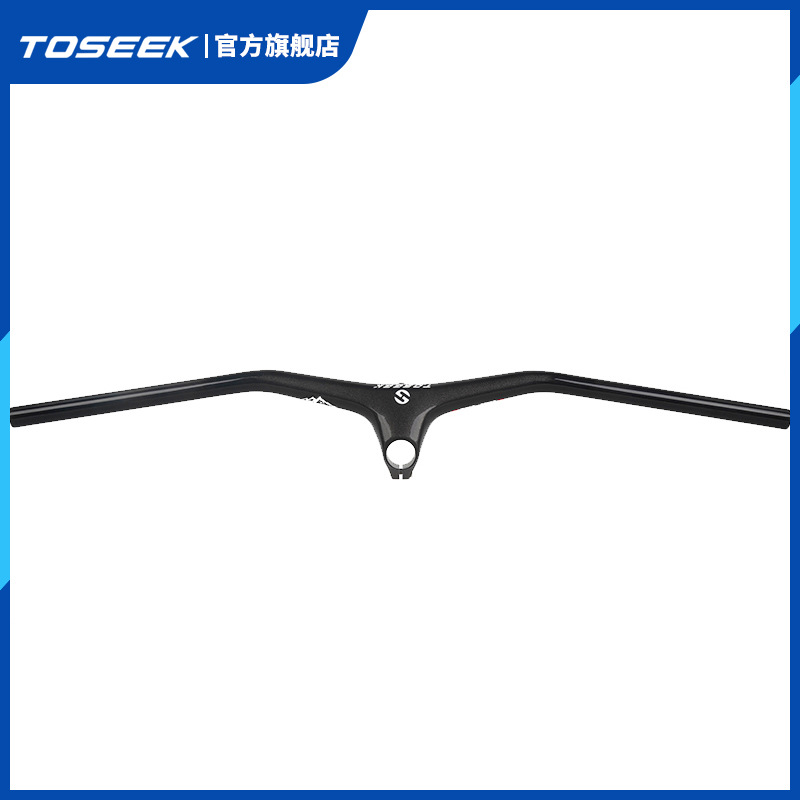 碳纤维山地车把自行车轻便一体直把负10度渐变色toseek碳纤维车把