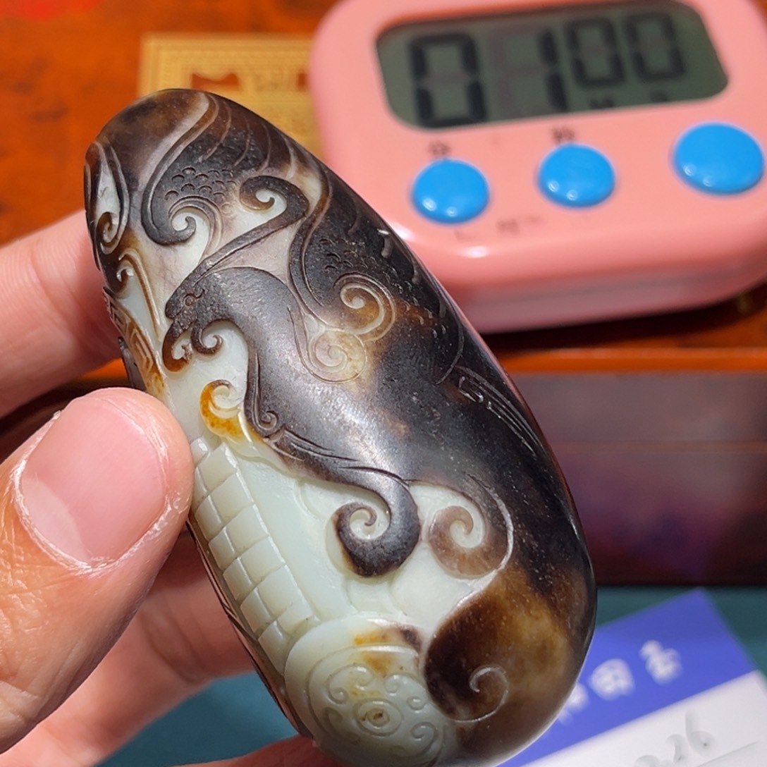 奈****奈仿古龙凤手把件