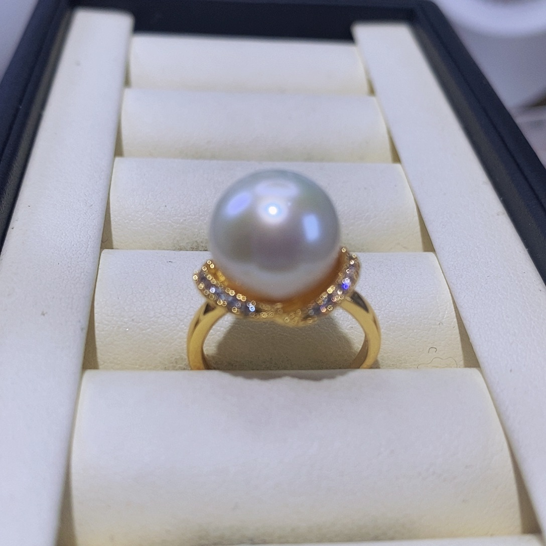 淡水珍珠戒指合金