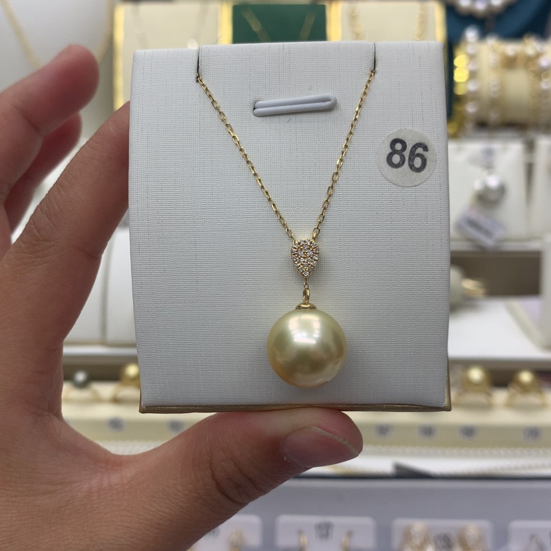 海水珍珠项链18K金镶嵌