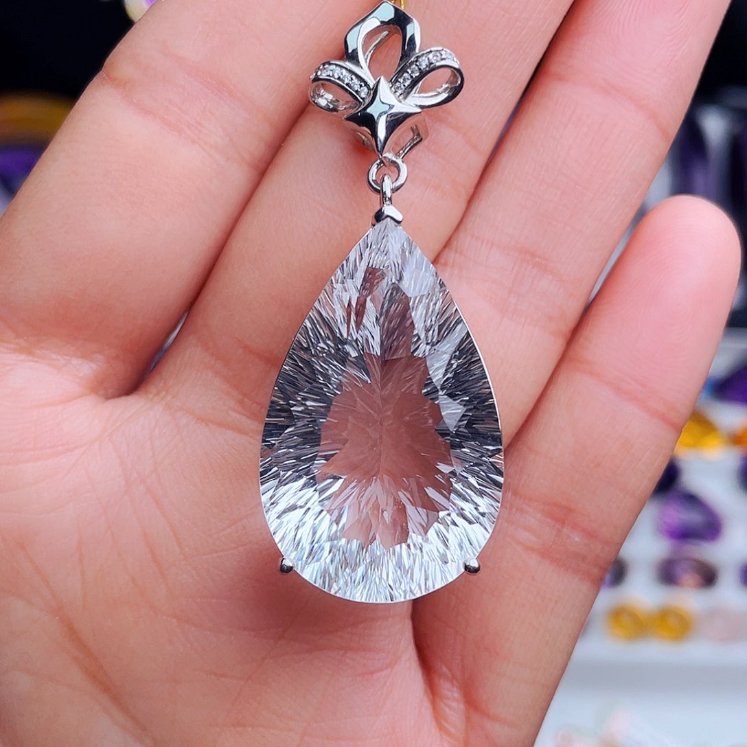 颈饰银S925镶嵌水晶天然保真