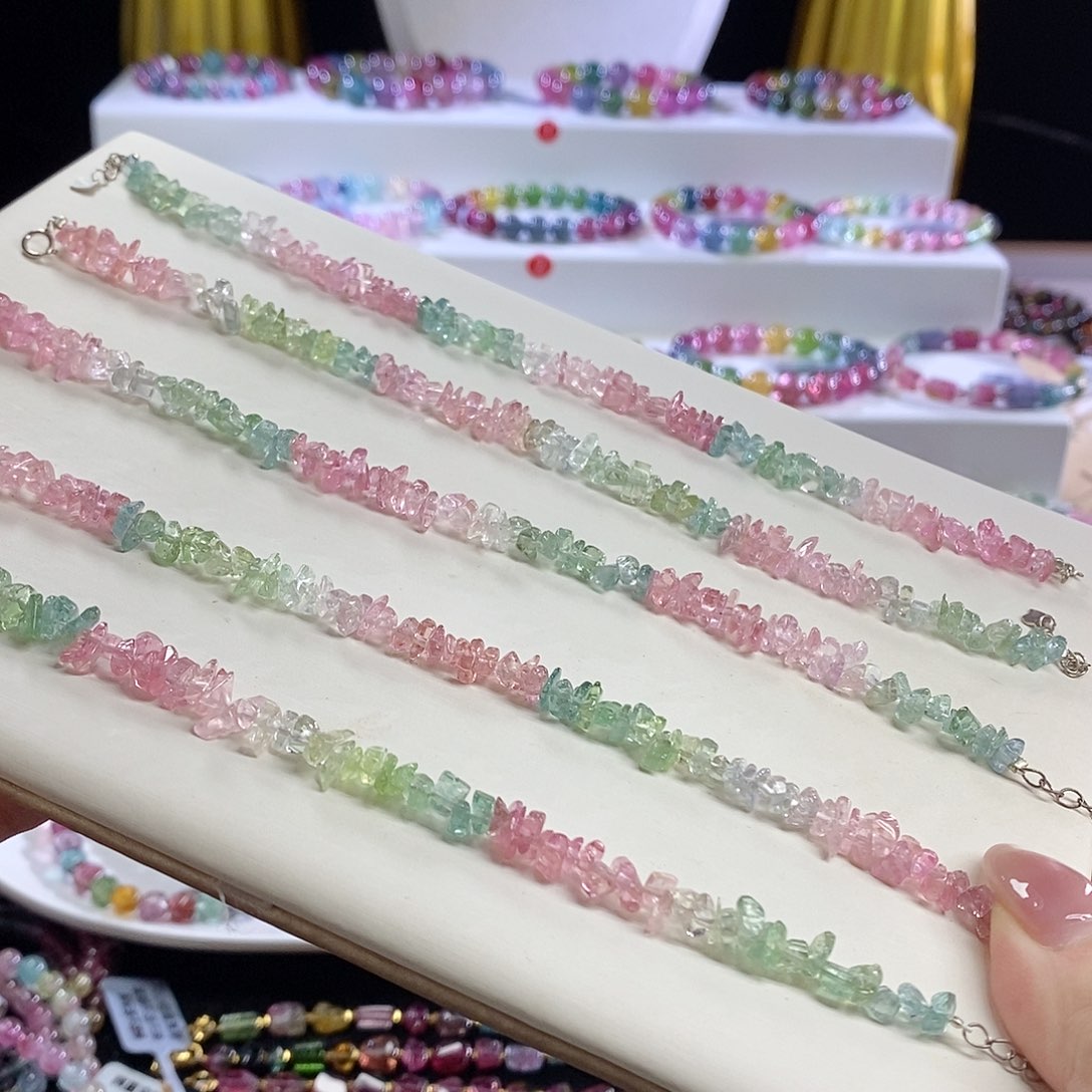 未镶嵌手链碧玺碎碎冰多样性发其一