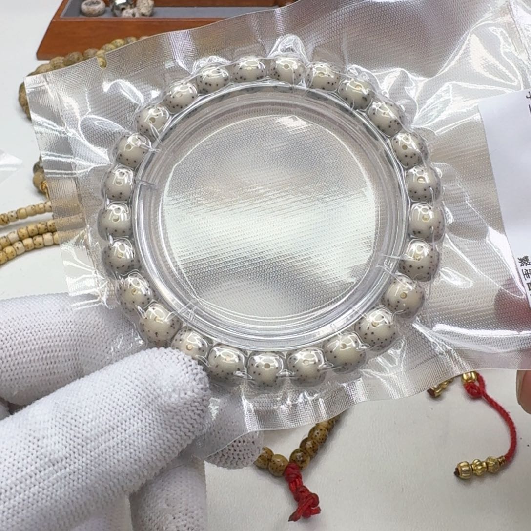 星月菩提手串45创世糯冰月留白针尖星9左右桶单圈