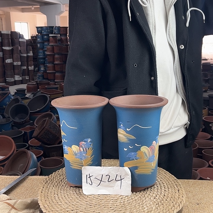 红陶紫砂花盆紫砂