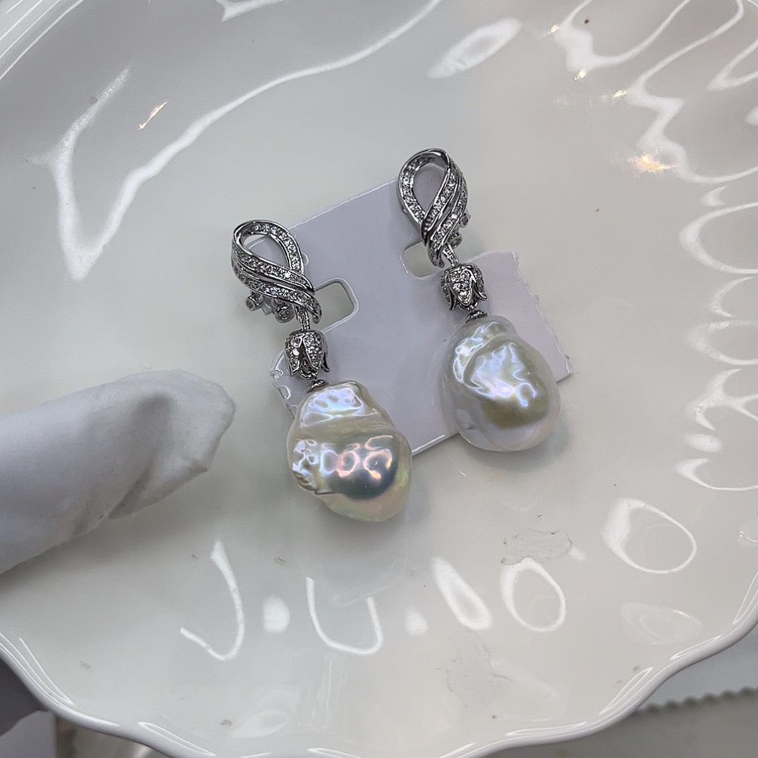 耳饰合金淡水珍珠