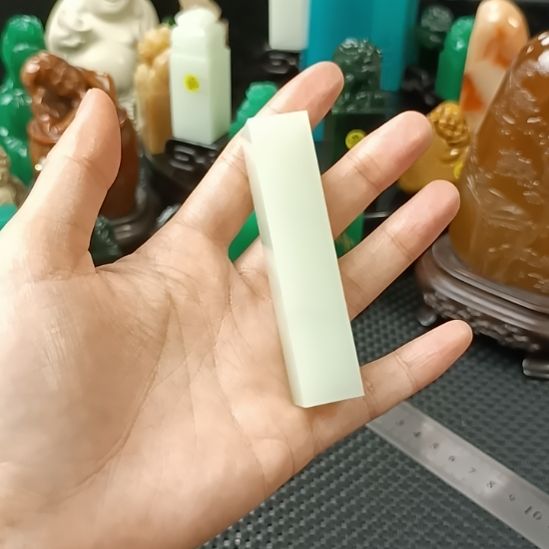 印石寿山石芙蓉青素章