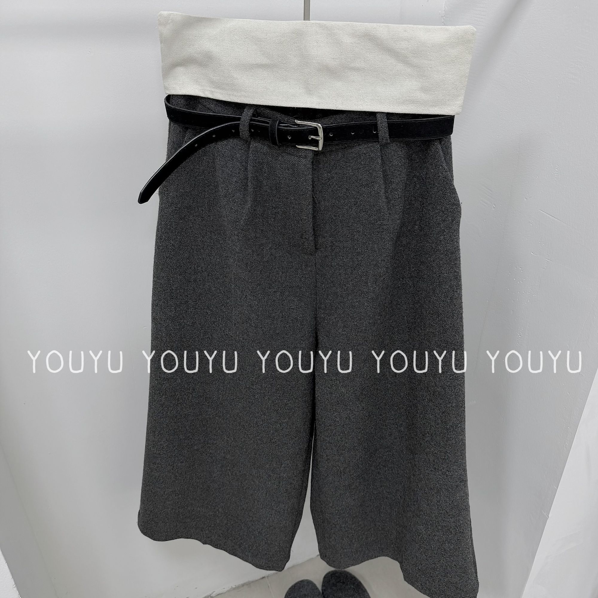 【主播同款裤子】ins风百搭休闲加绒老钱风八分裤