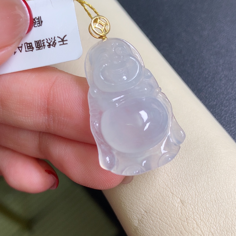 【闪购商品】翡翠颈饰18K金镶嵌站佛