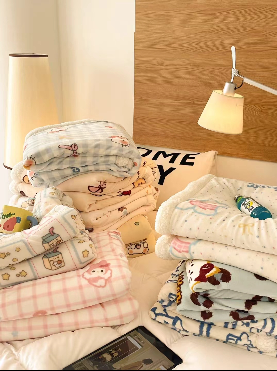 外贸尾货法兰绒午休毛毯颜色不挑主播介绍下单柔软亲肤